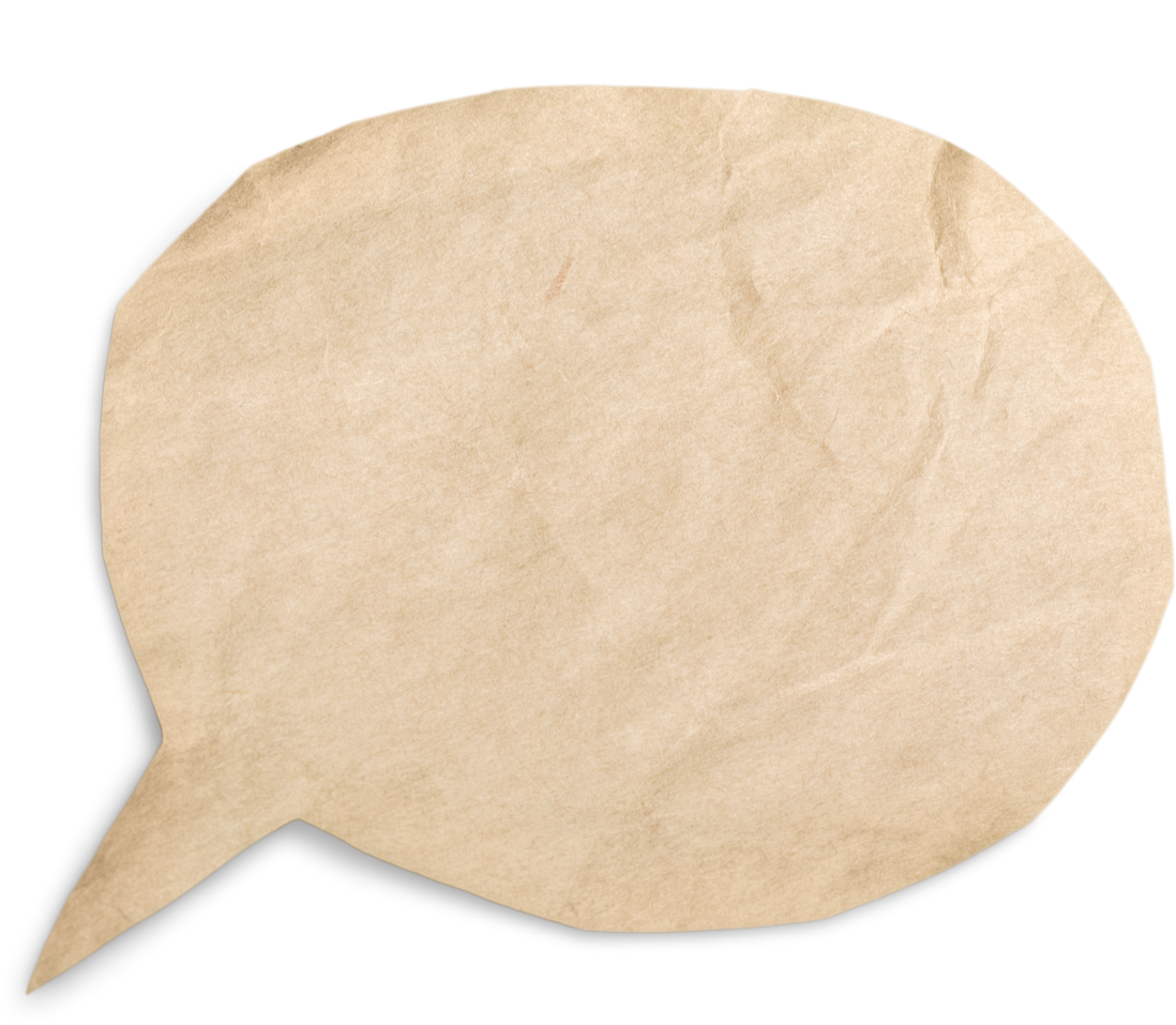 Kraft Paper Shaped into a Speech Bubble 